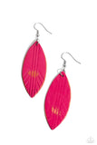 Paparazzi Leather Lounge - Pink Earring