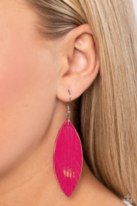 Paparazzi Leather Lounge - Pink Earring