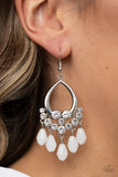 Paparazzi Famous Fashionista - White Earrings