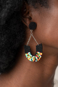 Paparazzi Make it RAINBOW - Black Earrings