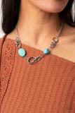 Paparazzi Sonoran Solo - Blue Necklace