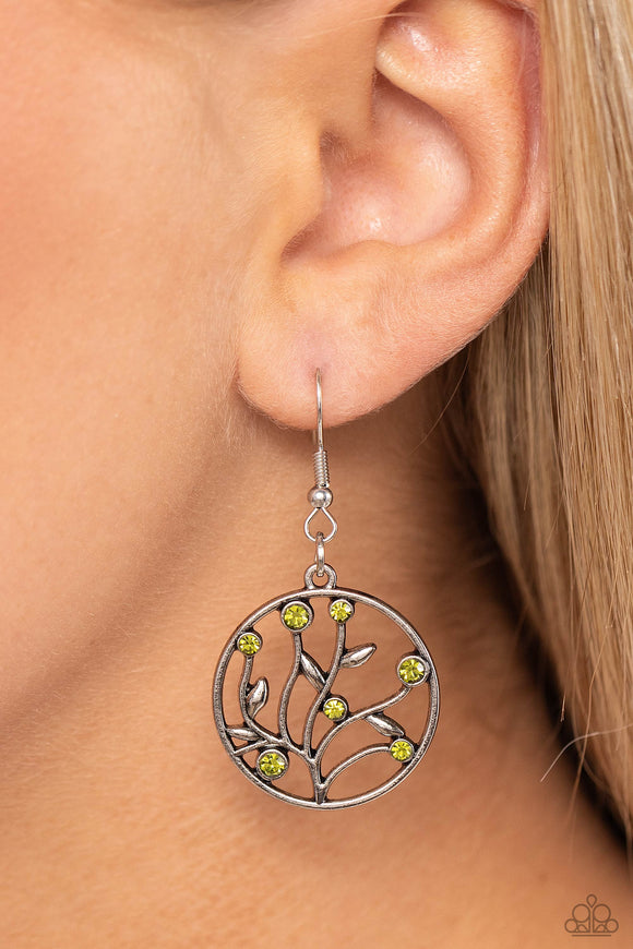 Paparazzi Bedazzlingly Branching - Green Earring