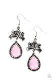 Paparazzi Brightly Blooming - Pink Earring