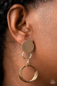 Paparazzi Industrialized Fashion - Gold Earring