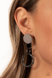 Paparazzi Industrialized Fashion - Black Earring