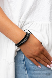 Paparazzi Hard to PLEATS - Black Bracelet