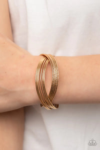 Paparazzi Industrialized Shimmer - Gold Bracelet