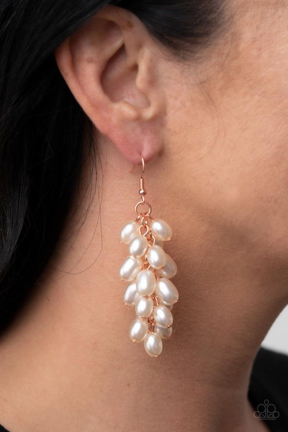 Paparazzi Pearl Posse - Copper Earring