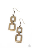 Paparazzi Public Square - Brass Earrings