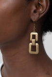 Paparazzi Public Square - Brass Earrings