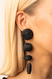 Paparazzi Twine Tango - Black Earrings