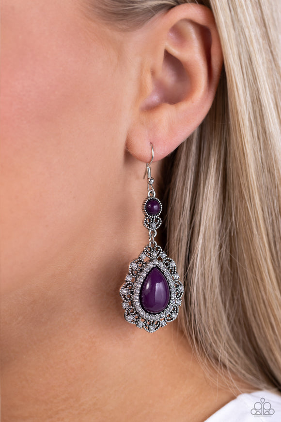 Paparazzi Palace Bribe - Purple Earring