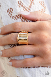 Paparazzi Too Little Too SLATE - Gold Ring