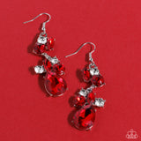 Paparazzi Rhinestone Reveler - Red Earring