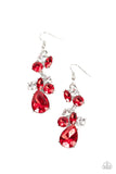 Paparazzi Rhinestone Reveler - Red Earring