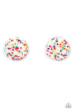 Paparazzi Kaleidoscope Sky - White Earrings