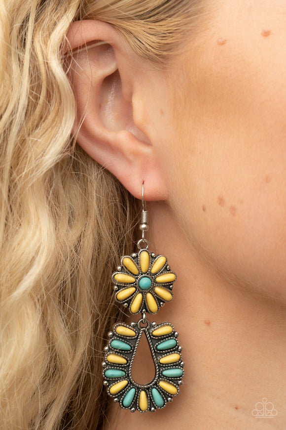 Paparazzi Badlands Eden - Yellow Earring