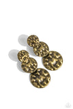 Paparazzi Triple Threat Texture - Brass Earring