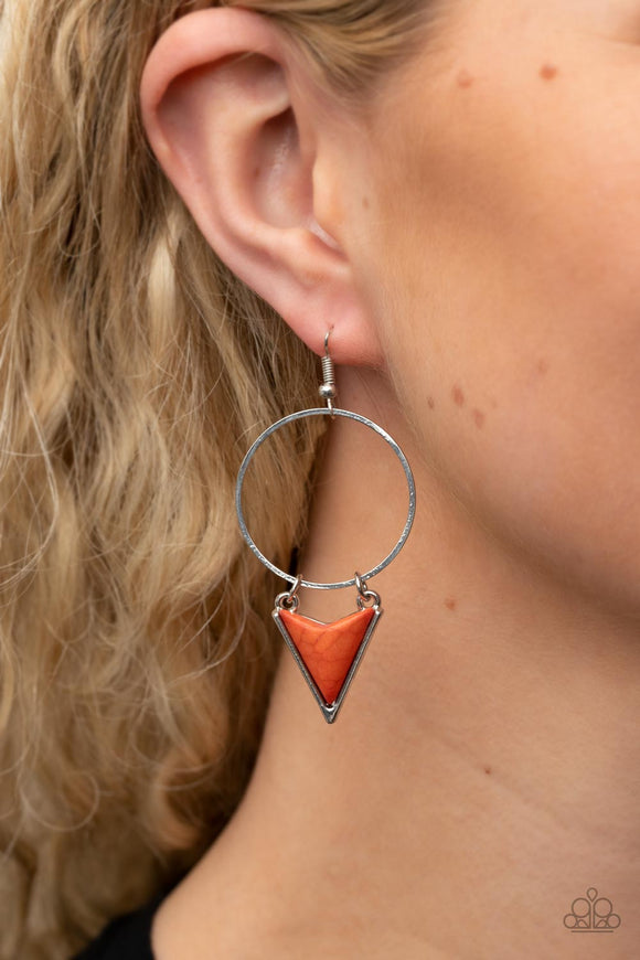 Paparazzi Sahara Shark - Orange Earrings