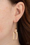 Paparazzi Blazing Buckles - Gold Earring