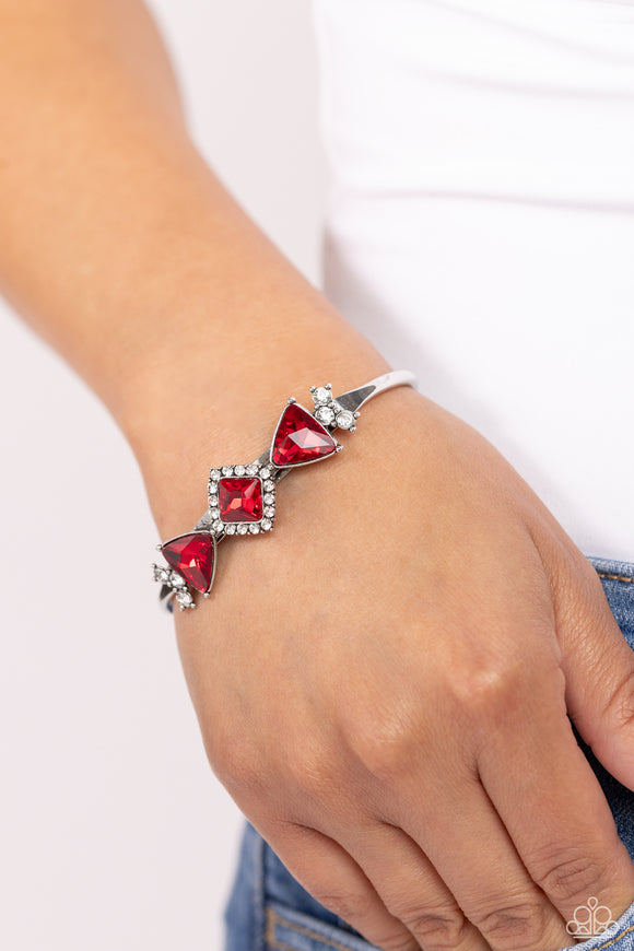 Paparazzi Strategic Sparkle - Red Bracelet