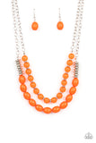 Paparazzi Venetian Voyage - Orange Necklace