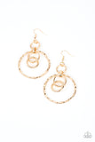 Paparazzi Twisted Temptation - Gold Earring