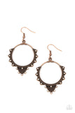 Paparazzi Textured Twinkle - Copper Earrings