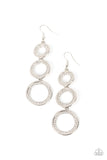 Paparazzi Shimmering in Circles - White Earrings