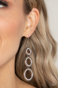 Paparazzi Shimmering in Circles - White Earrings