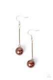 Paparazzi Pearl Redux - Brown Earring