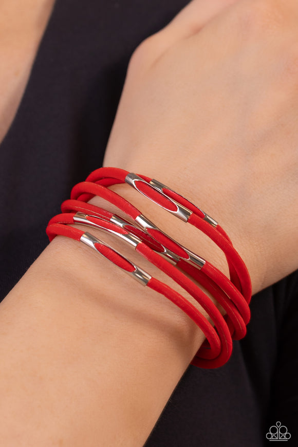 Paparazzi Magnetic Personality - Red Bracelet