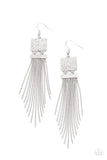 Paparazzi Dramatically Deco - White Earrings