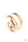 Paparazzi CONTOUR de Force - Gold Earring