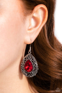 Paparazzi Nest Nouveau - Red Earring