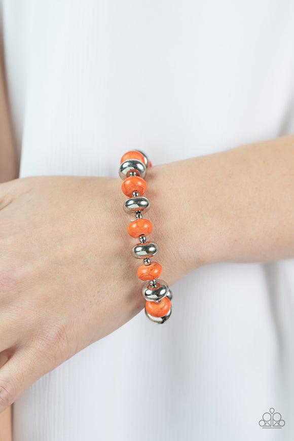 Paparazzi Stone Age Aesthetic - Orange  Bracelet