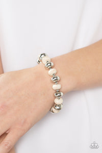 Paparazzi Stone Age Aesthetic - White Bracelet