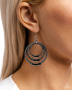 Paparazzi Contemporary Culture - Black Earring