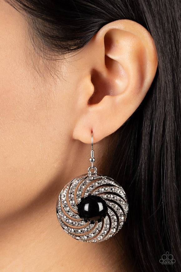 Paparazzi Vintage Vortex - Black Earring