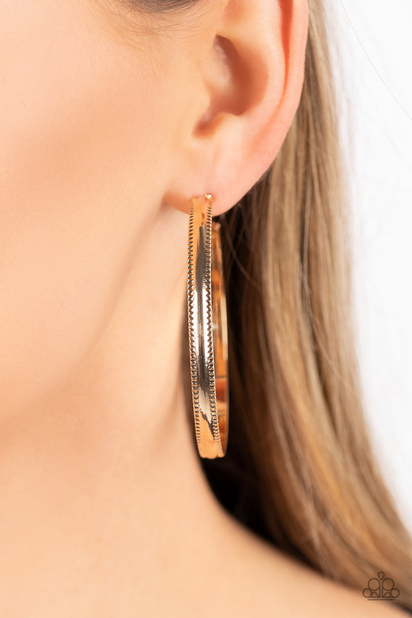 Paparazzi Monochromatic Magnetism - Gold Earrings