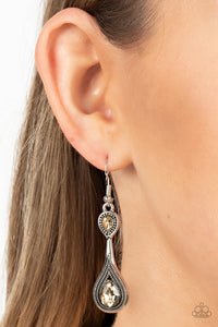 Paparazzi Dazzling Droplets - Brown Earring