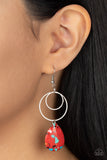 Paparazzi Terrazzo Tempo - Red  Earring