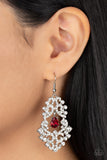 Paparazzi Sociable Sparkle - Red Earring