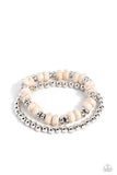 Paparazzi Secret Quarry - White Bracelet