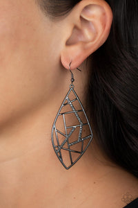 Paparazzi Geo Grid - Black Earring