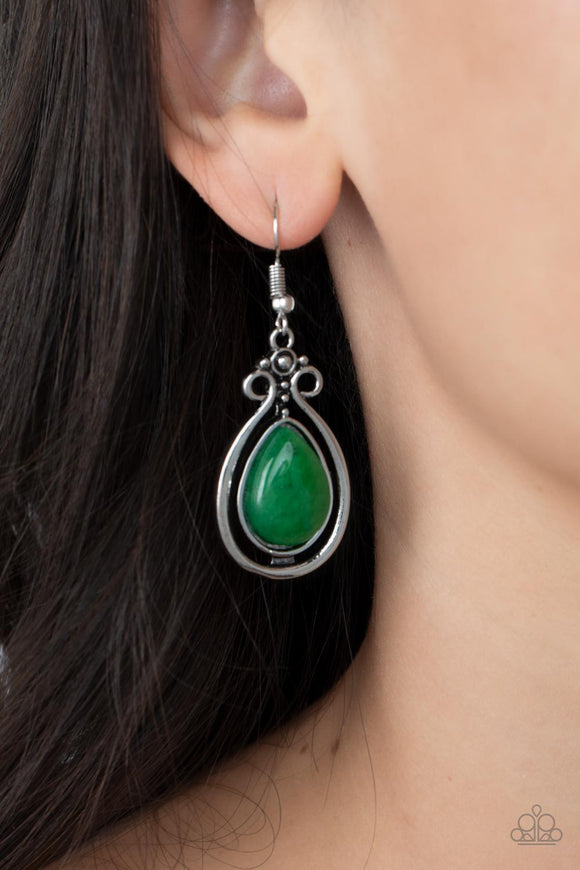 Paparazzi Mountain Mantra - Green Earring
