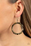 Paparazzi Gritty Glow - Brass Earring