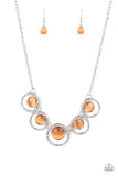 Paparazzi Elliptical Enchantment - Orange Necklace