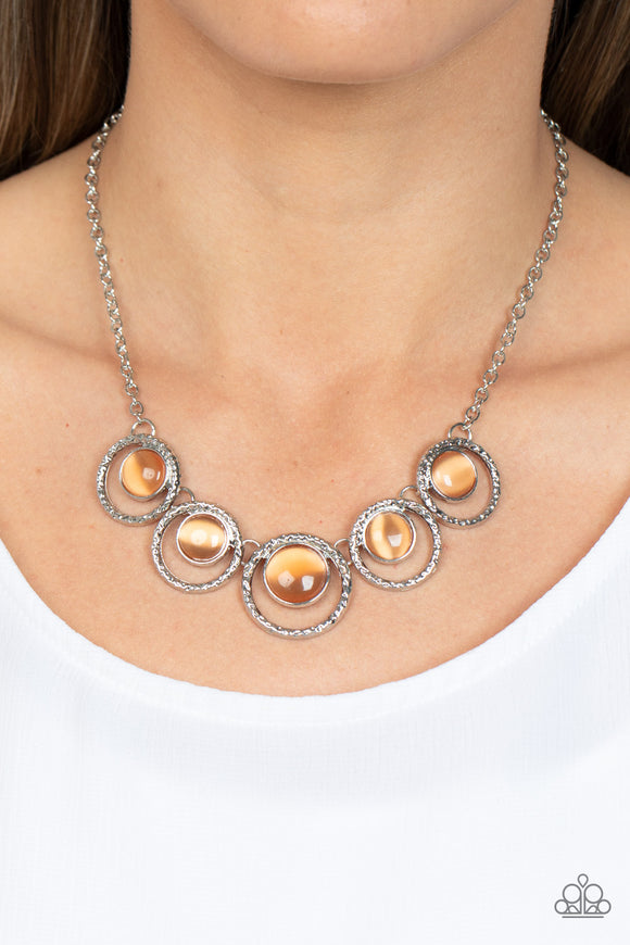 Paparazzi Elliptical Enchantment - Orange Necklace