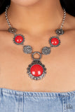 Paparazzi Poppy Persuasion - Red Necklace